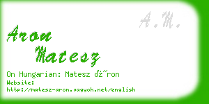 aron matesz business card